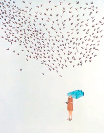 Amy Cutler, Accommodation, 2001, gouache on paper, 97.5 x 74.5cm, Courtesy of The JPMorgan Chase Art Collection, New York