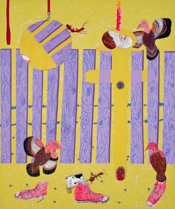 Cynthia Girard, Ants and Vultures, 2010, acrylic on canvas, 182.88 x 152.4cm
