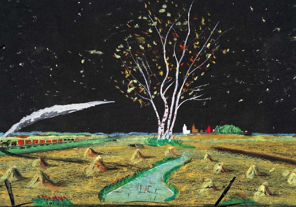 William McCargar, Untitled, n.d., gouache, pastel, wax crayon, graphite pencil and glitter on construction paper, 26 x 36.6cm, Collection of the MacKenzie Art Gallery, gift of Veronica and David Thauberger