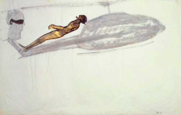 Nancy Spero, Pilot/Gunship, 1968, gouache and ink on paper, 62.9 x 100.3cm, Courtesy of Galerie Lelong, New York