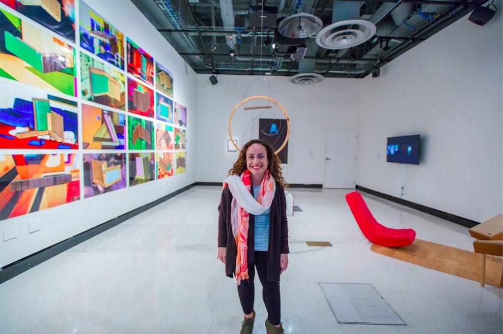 Amanda Cachia, curator, LOUD silence opening, gallery@calit2, University of California San Diego, 2015
