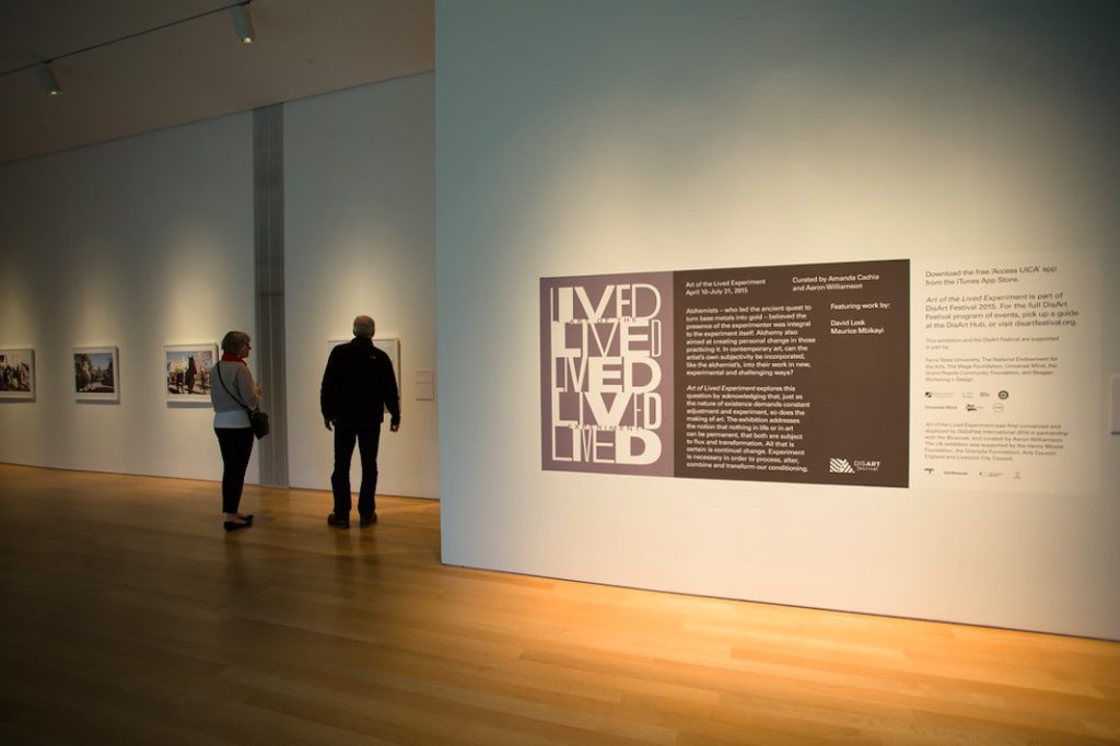 Art of the Lived Experiment installation, Grand Rapids Art Museum, Grand Rapids, MI, 2015