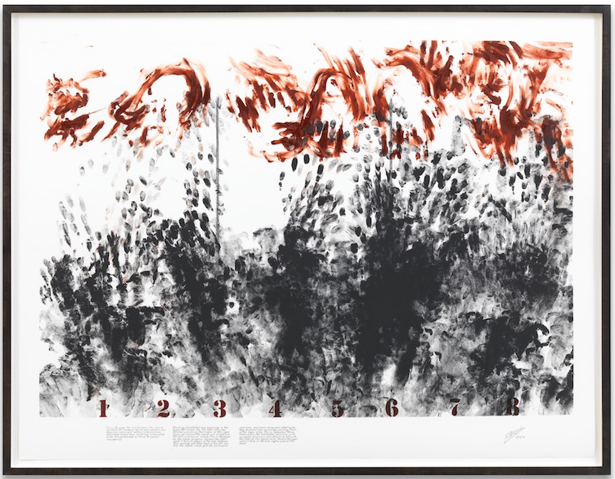 Robert Morris, Blind Time (Grief) II, 2009, Powdered pigment, usually mixed with plate oil on acid free rag paper, 96,5 x 127 cm, Image courtesy by the artist, Leo Castelli Gallery, Sonnabend Gallery and Sprüth Magers